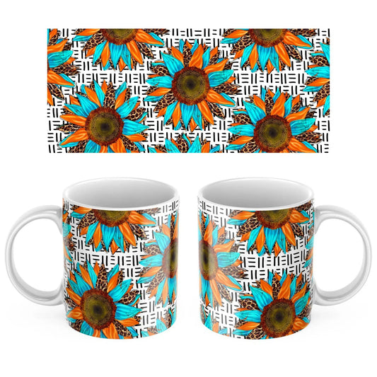 Blue Fall Sunflower pattern Mug 11oz - Home Sweet Soul