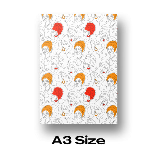 Afro Wrap Abstract Line Art Iron-on Transfer - A3 - Home Sweet Soul