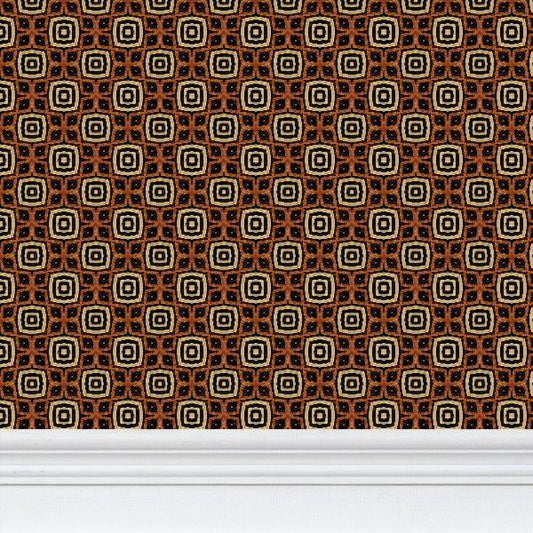 Burnt Clay Mosaic Patterned Wallpaper - Home Sweet Soul