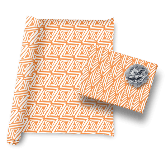 Afrocentric Citrus Summer Gift Wrap Set of Two (Orange) - Home Sweet Soul