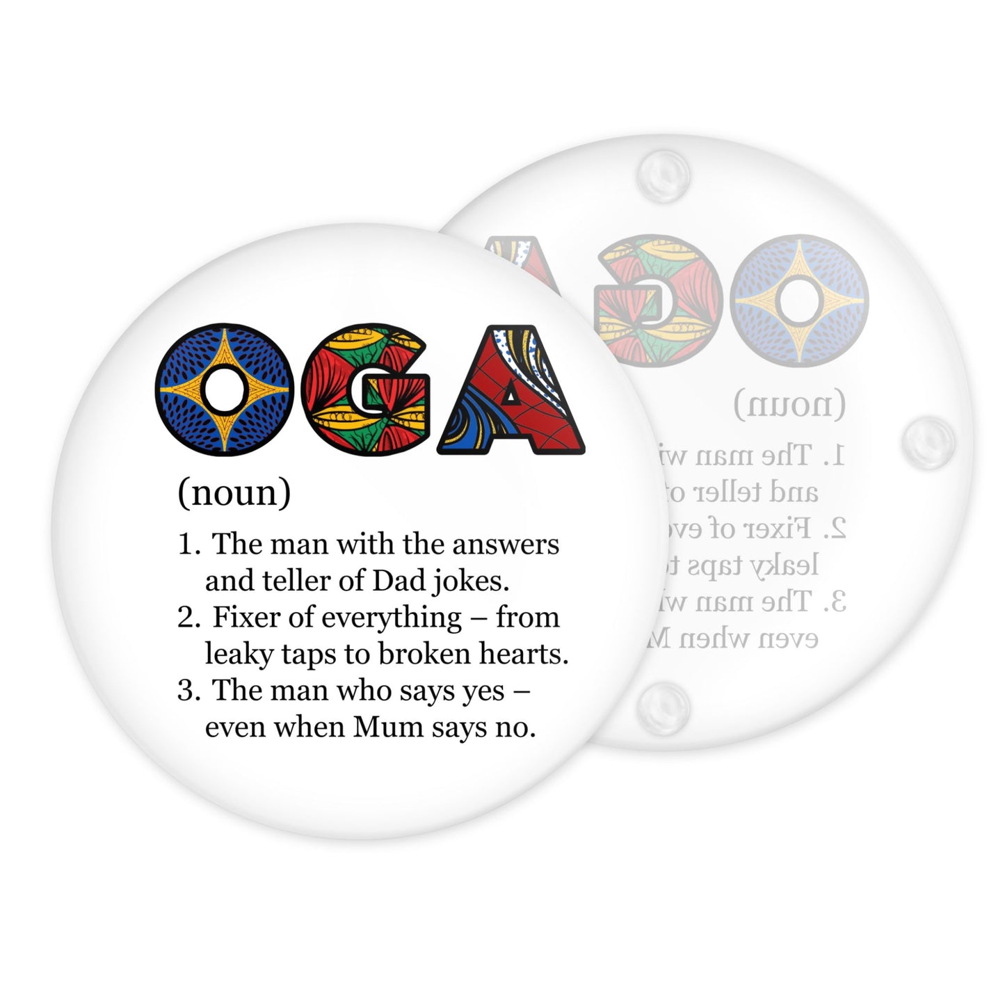 'Oga' Definition Coaster – Afrocentric Glass Gift