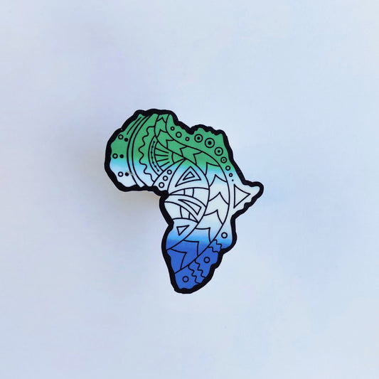 Africa Gradient Map Sticker (Blue,White & Green)