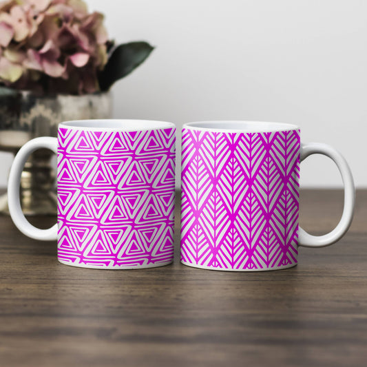 Afrocentric Berry Triangle Summer 11oz Mug (Pink) - Home Sweet Soul