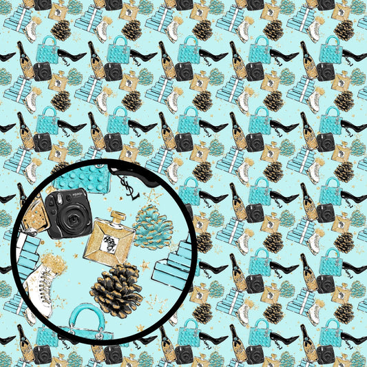 Blue and Gold Presents Gift Wrap - Home Sweet Soul