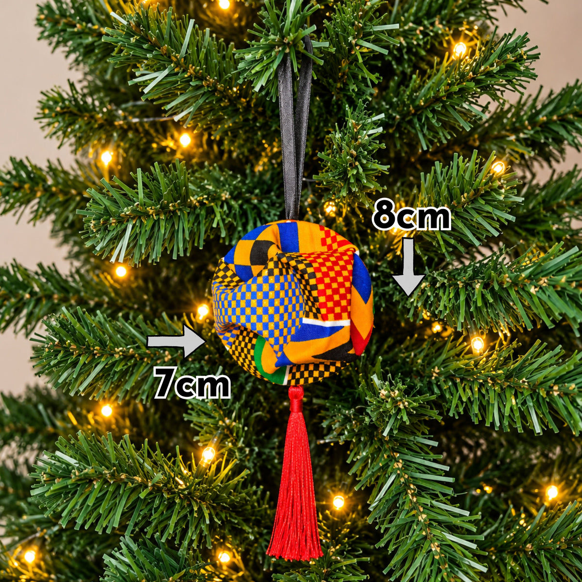African Print Christmas Bauble | Handmade Ankara Hanging Decoration