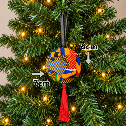 African Print Christmas Bauble | Handmade Ankara Hanging Decoration