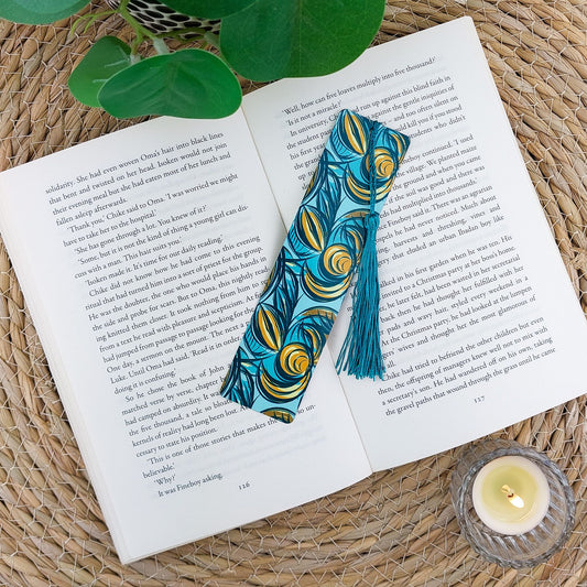 Catumbela Teal - Aluminium Afrocentric Bookmark Double Sided