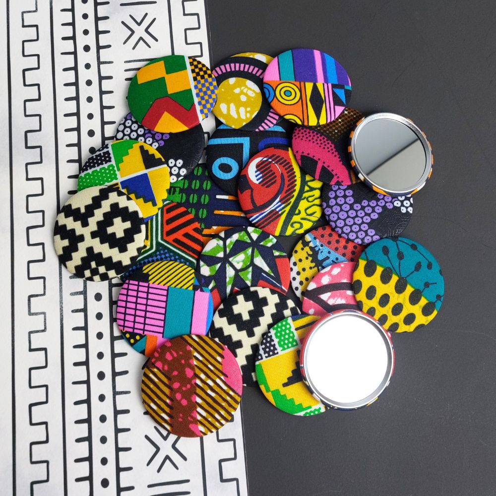 Ankara Pocket Mirrors — Pack of 4, Handmade in the UK