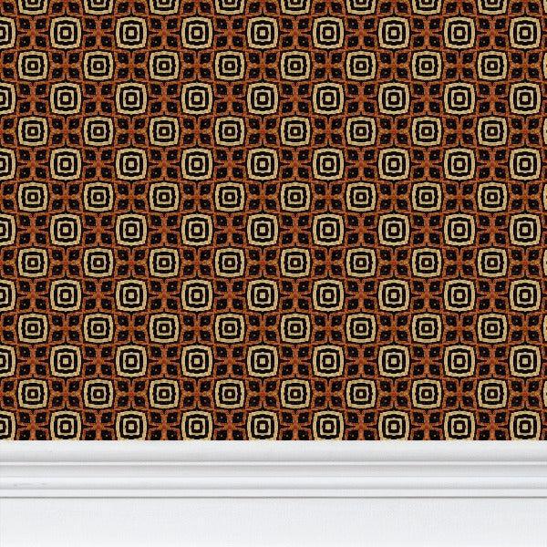 Burnt Clay Mosaic Patterned Wallpaper - Home Sweet Soul